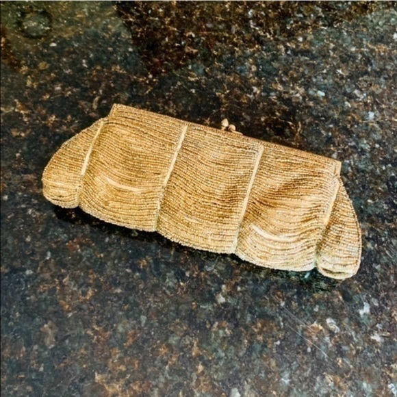 ✨✨Moya Brushed Hold Seed Beaded Evening Clutch Bag ✨ - Picture 2 of 10